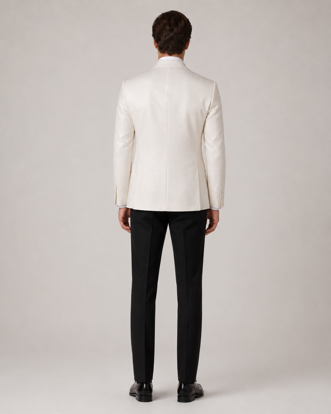 Elfenbein Slim Fit Einreihiger Smokinganzug