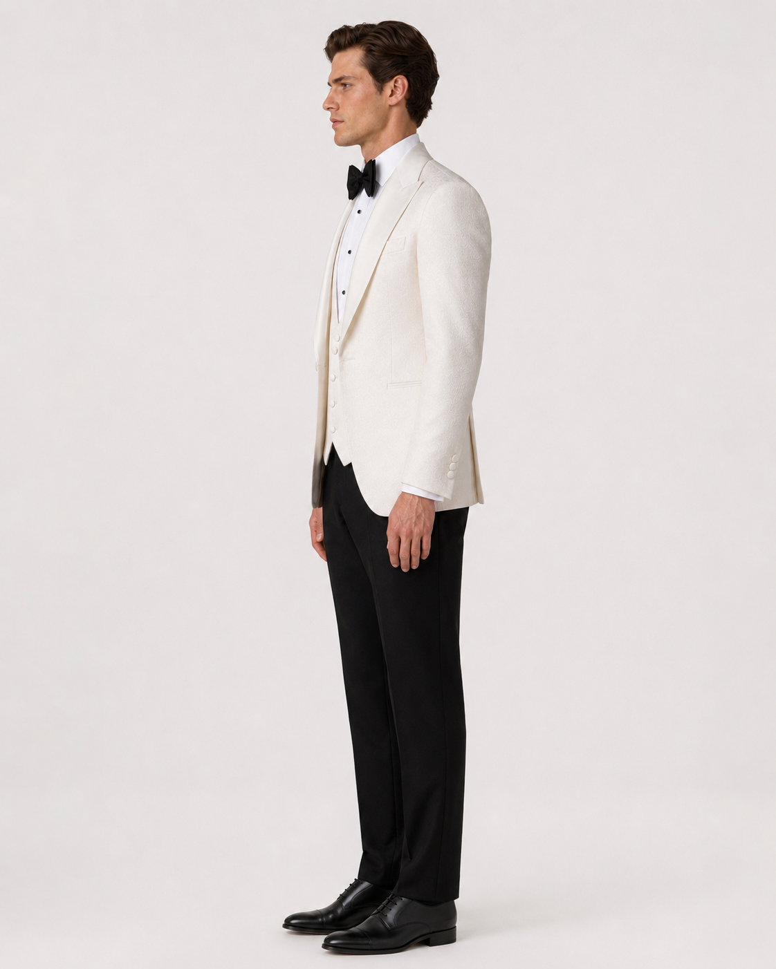 Elfenbein Slim Fit Einreihiger Smokinganzug