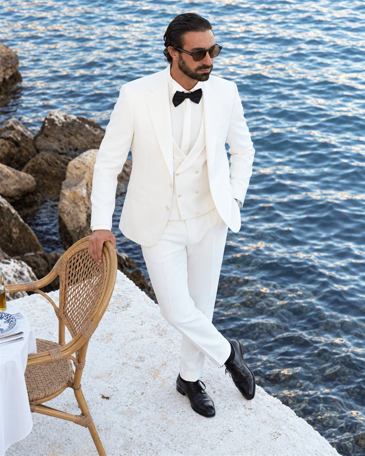 Ivory Slim Fit Super 130’s Wool Single-Breasted Suit