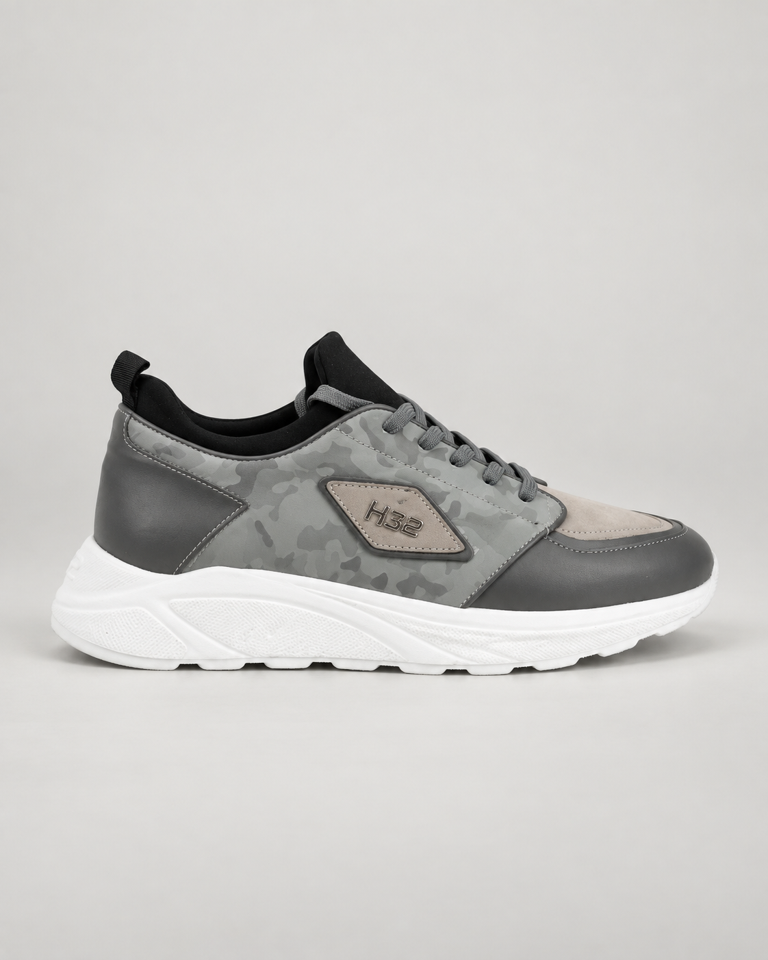 Grey leather sneakers