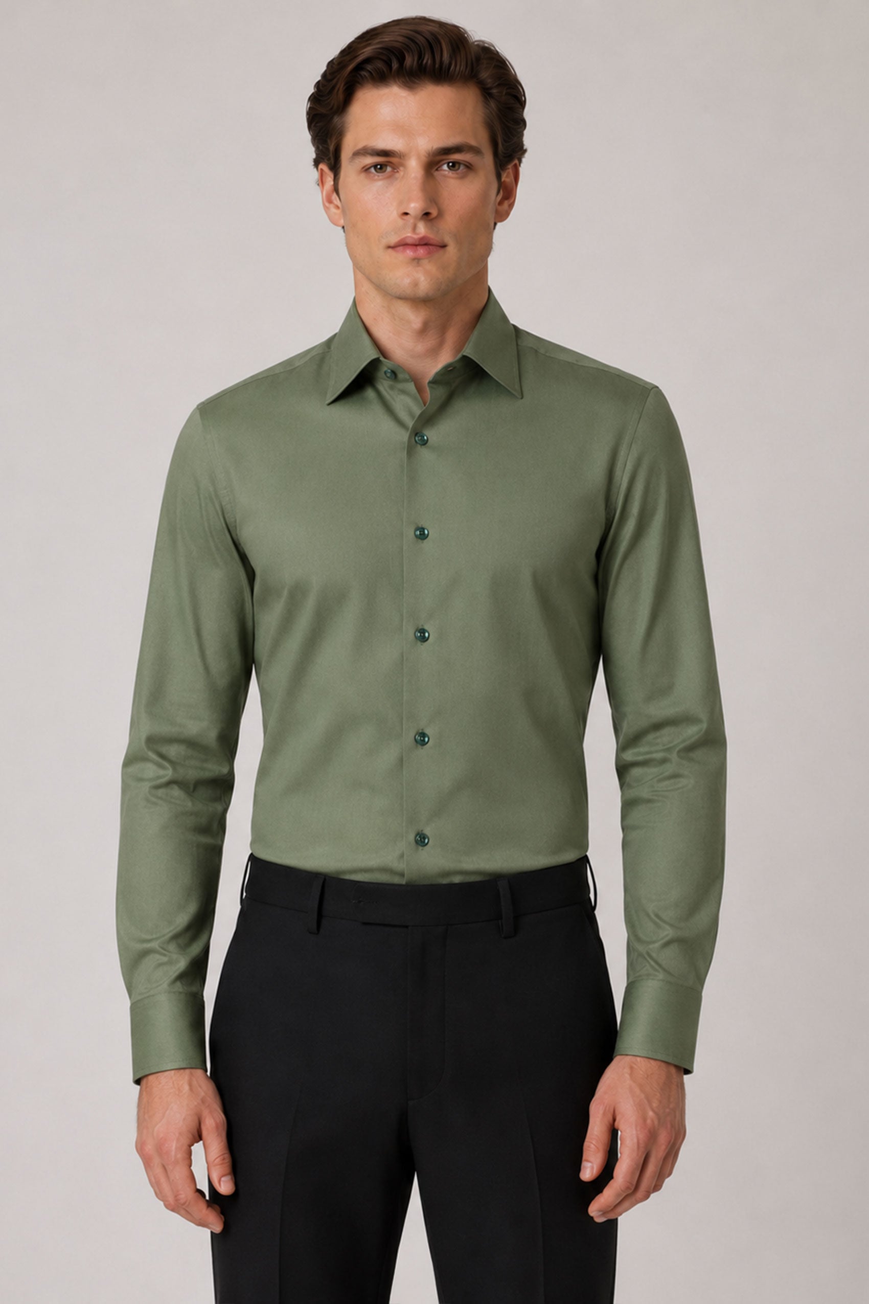 Grünes Slim Fit Hemd