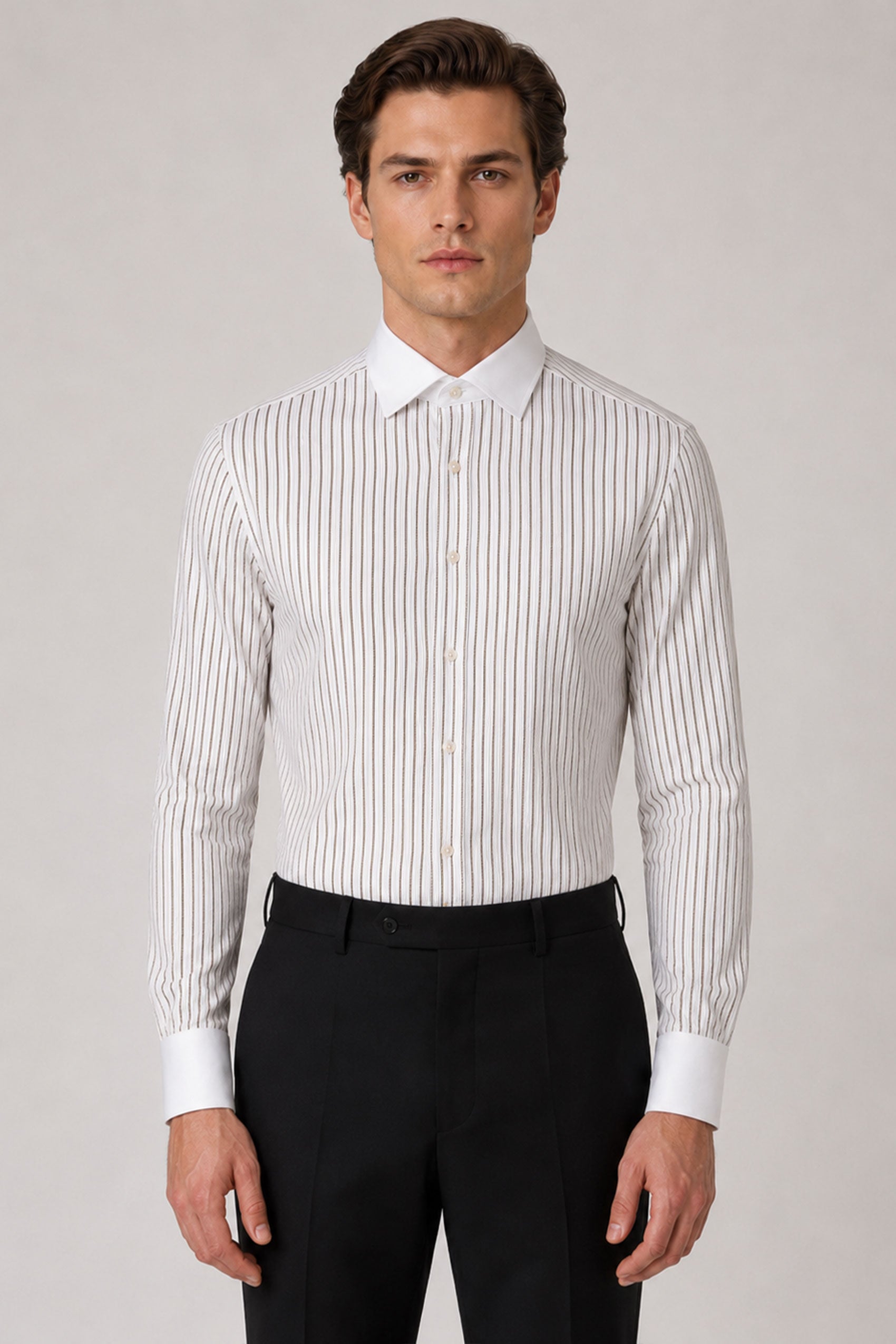 Grun  Slim Fit Gestreiftes Hemd