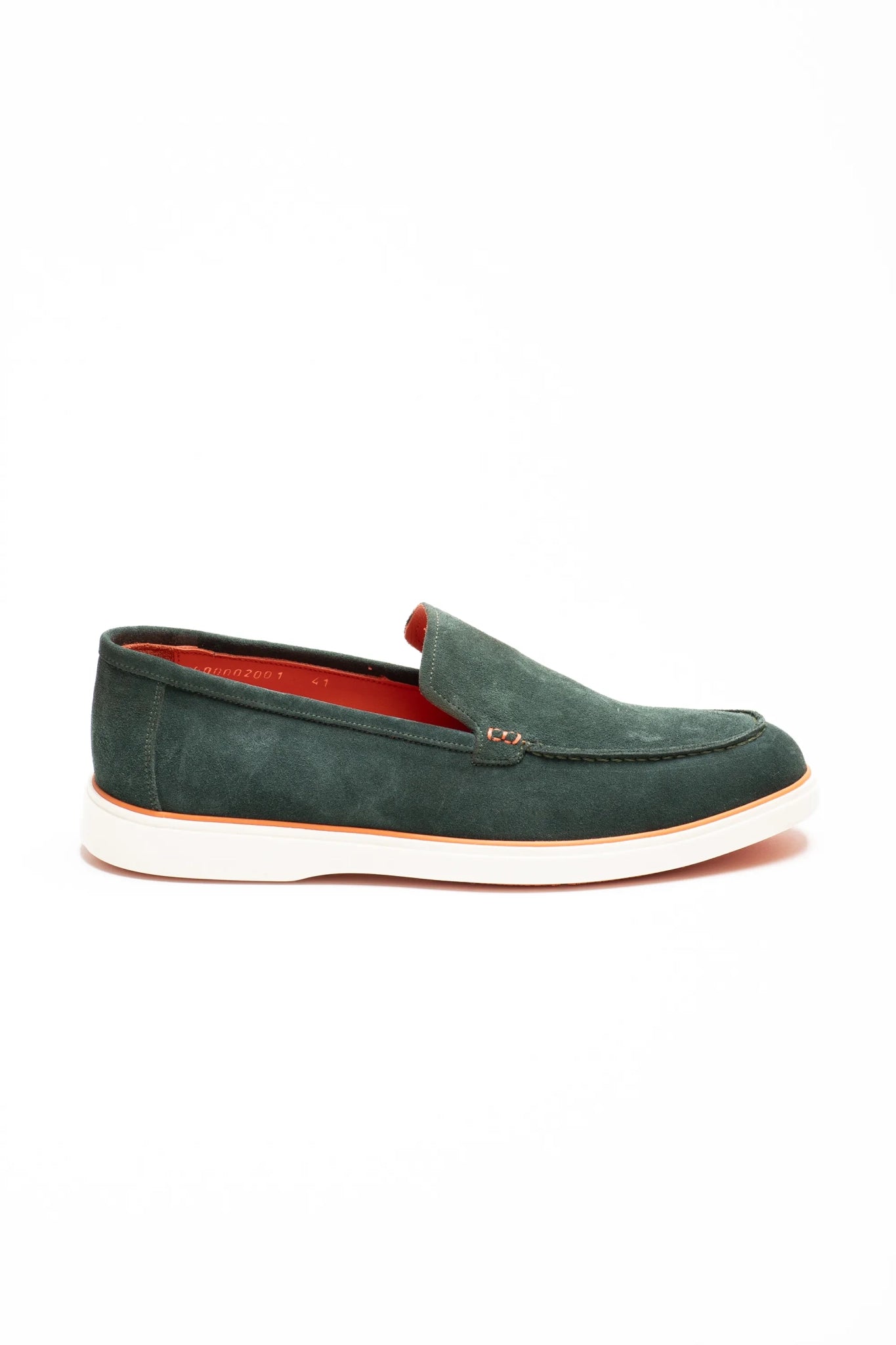Grüner Loafer-Schuh aus weichem Wildleder