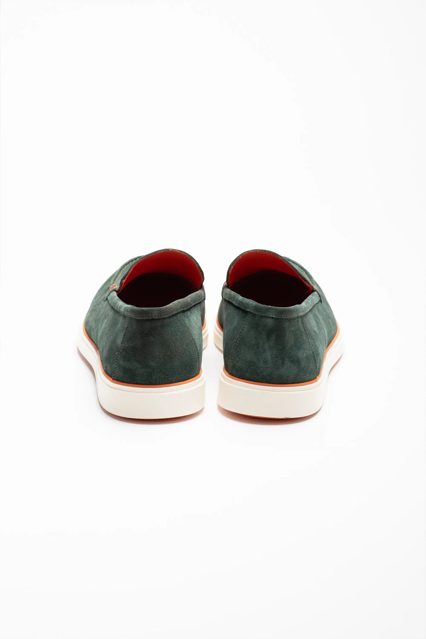 Grüner Loafer-Schuh aus weichem Wildleder