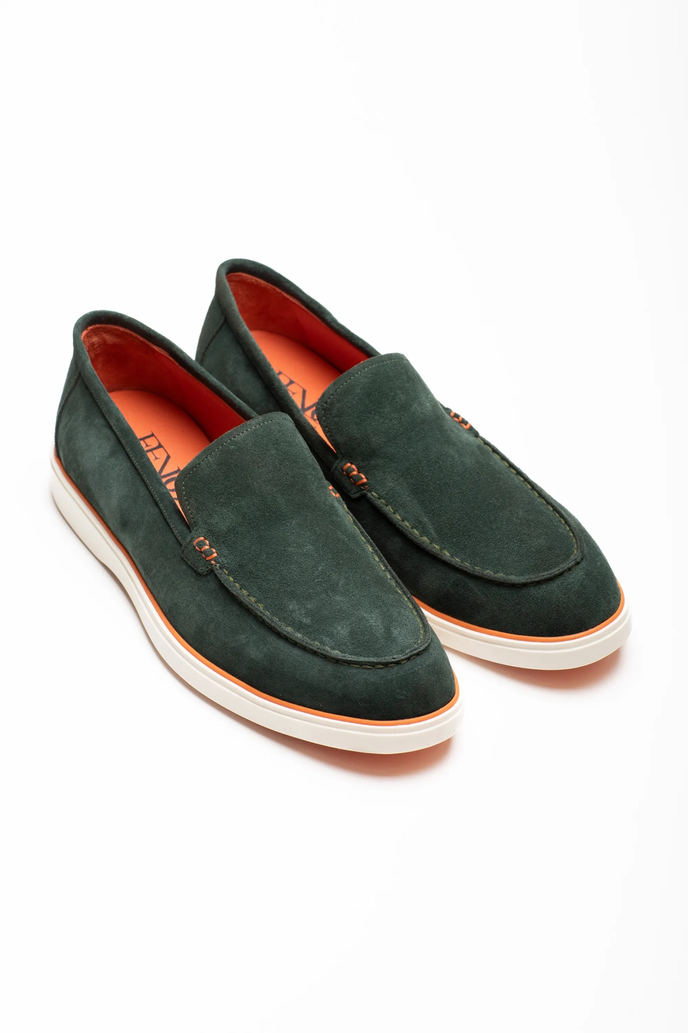 Grüner Loafer-Schuh aus weichem Wildleder