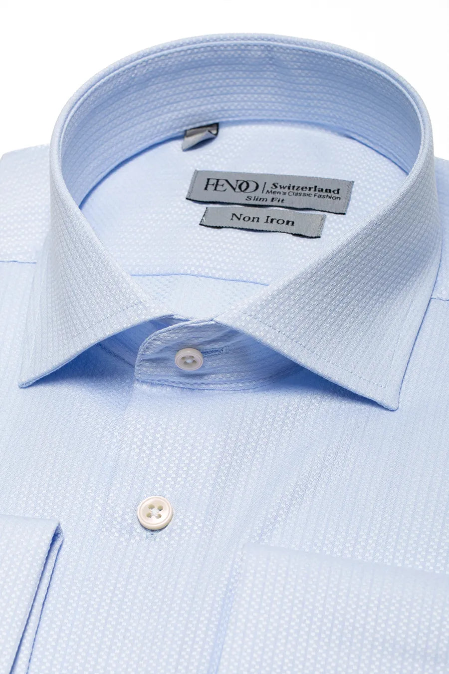 Hellblaues Slim Fit Baumwollhemd