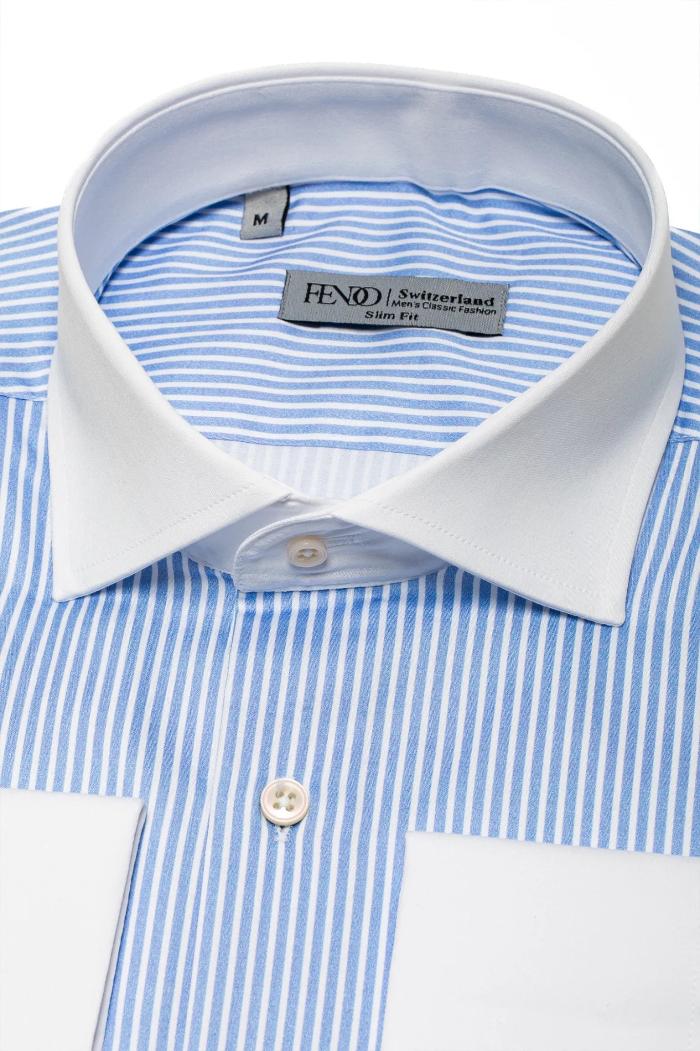 Hellblaues Slim Fit Gestreiftes Hemd