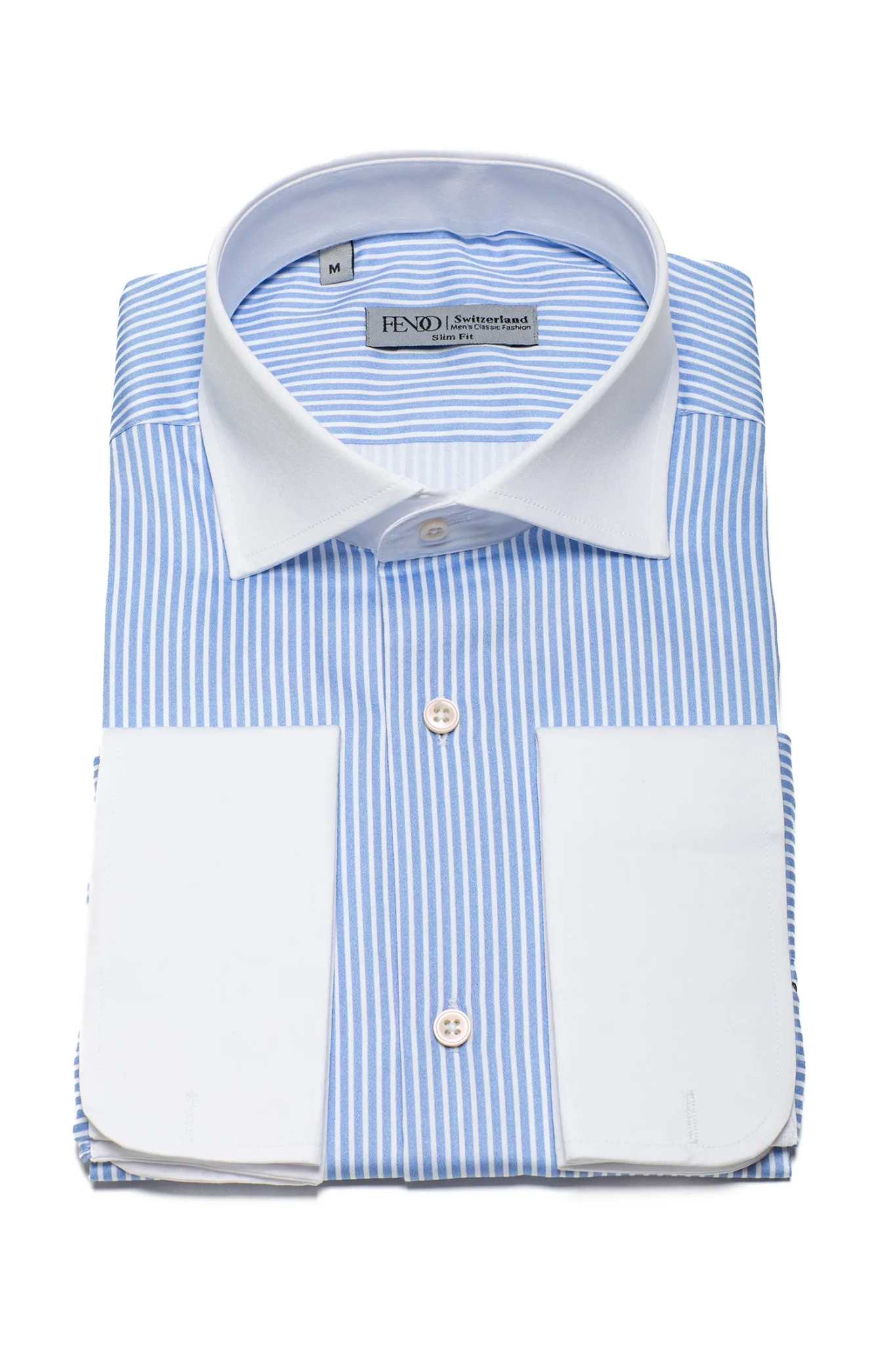 Hellblaues Slim Fit Gestreiftes Hemd