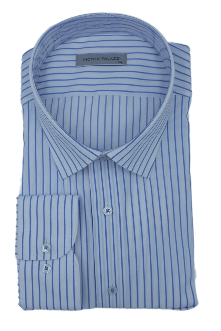 Hellblaues gestreiftes Modern Fit Hemd