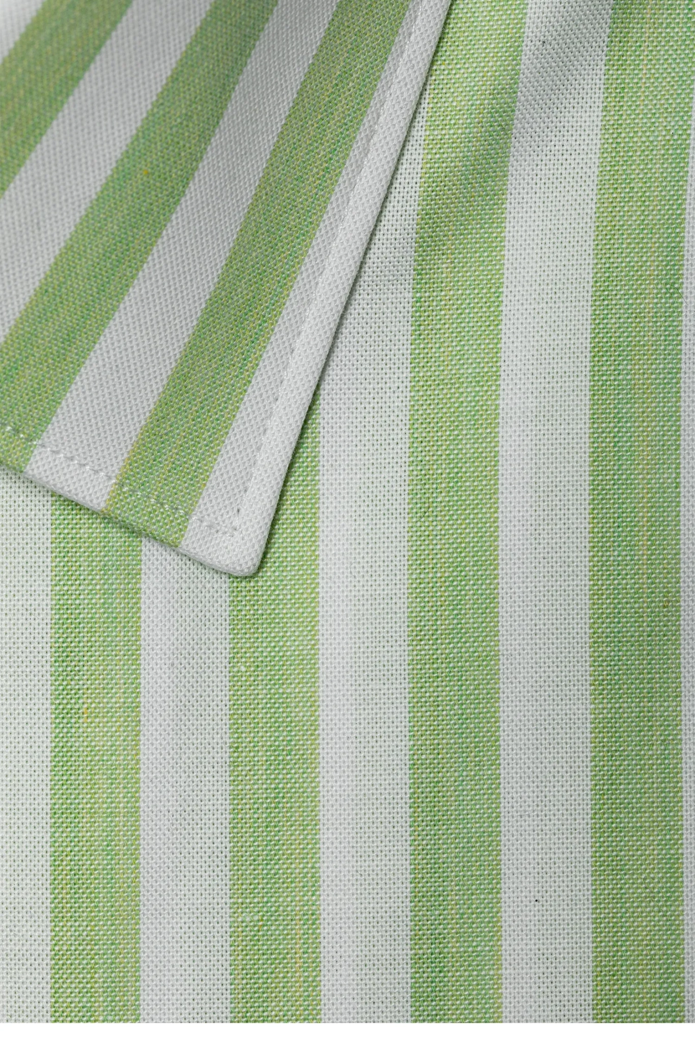 Hellgrün gestreiftes Twill Slim Fit Hemd