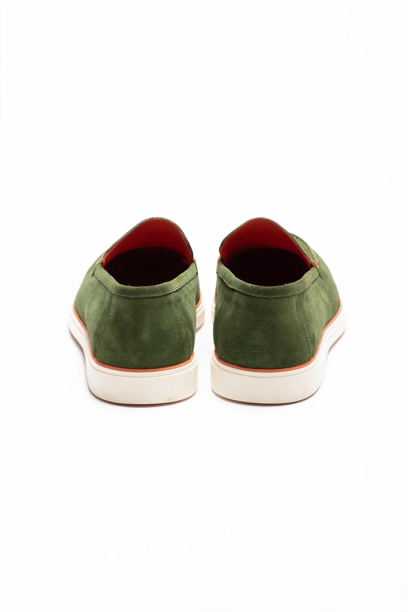 Hellgrüner Loafer-Schuh aus weichem Wildleder