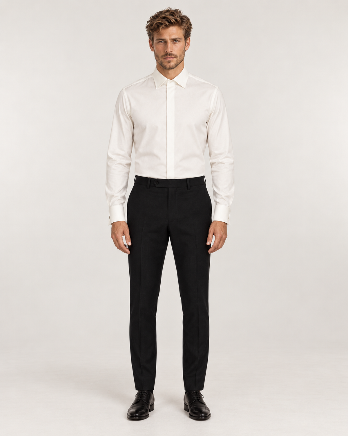Ivory cotton tuxedo shirt