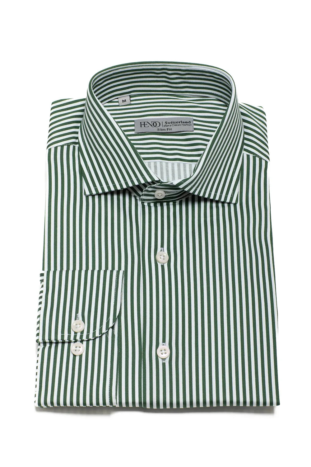 Jade Slim Fit Baumwollhemd mit weissen Streifen