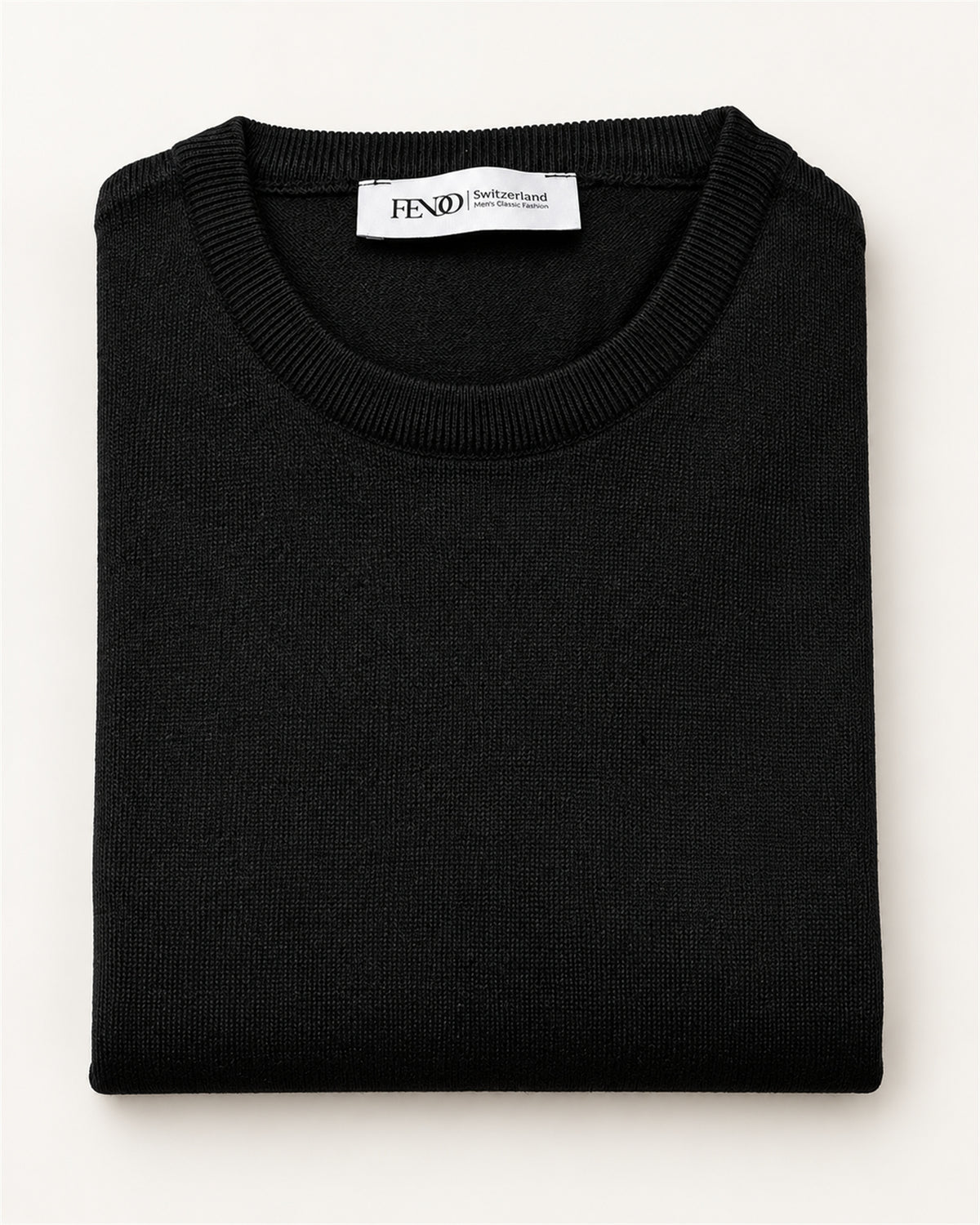 Classic black crew neck sweater