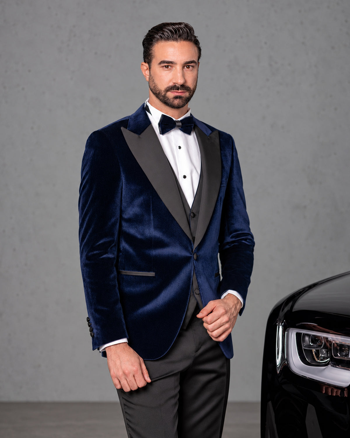 Navy Samt Smoking Herren – Eleganter Hochzeits- Galaanzug