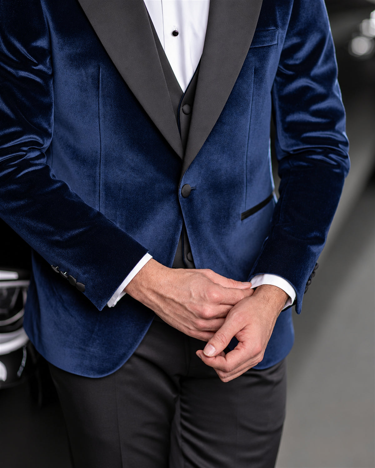 Navy Samt Smoking Herren – Eleganter Hochzeits- Galaanzug