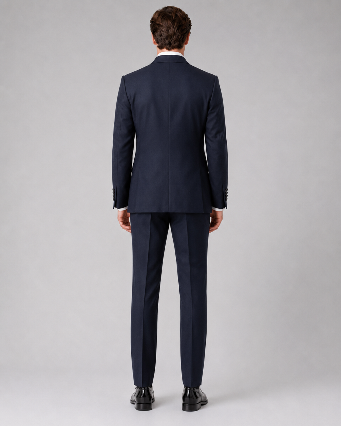 Navy blau Slim Fit Zweireiher Smoking Anzug
