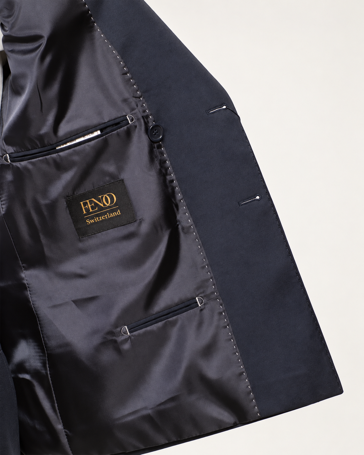 Navy blau Slim Fit Zweireiher Smoking Anzug