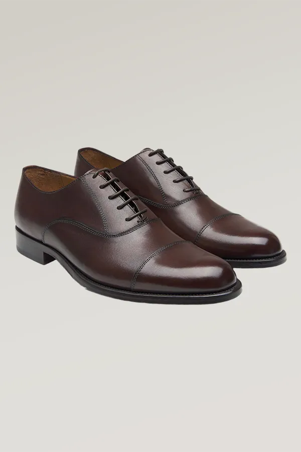 Brauner Oxford Cap-Toe-Schuh aus Kalbsleder