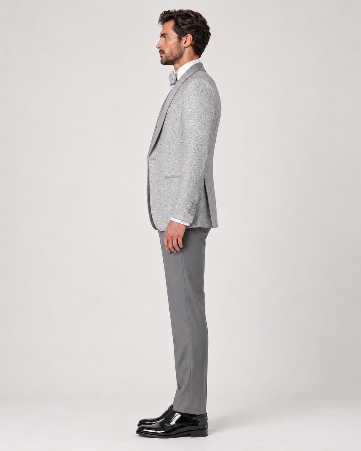 Plasencia – grauer gemusterter Slim-Fit-Smoking