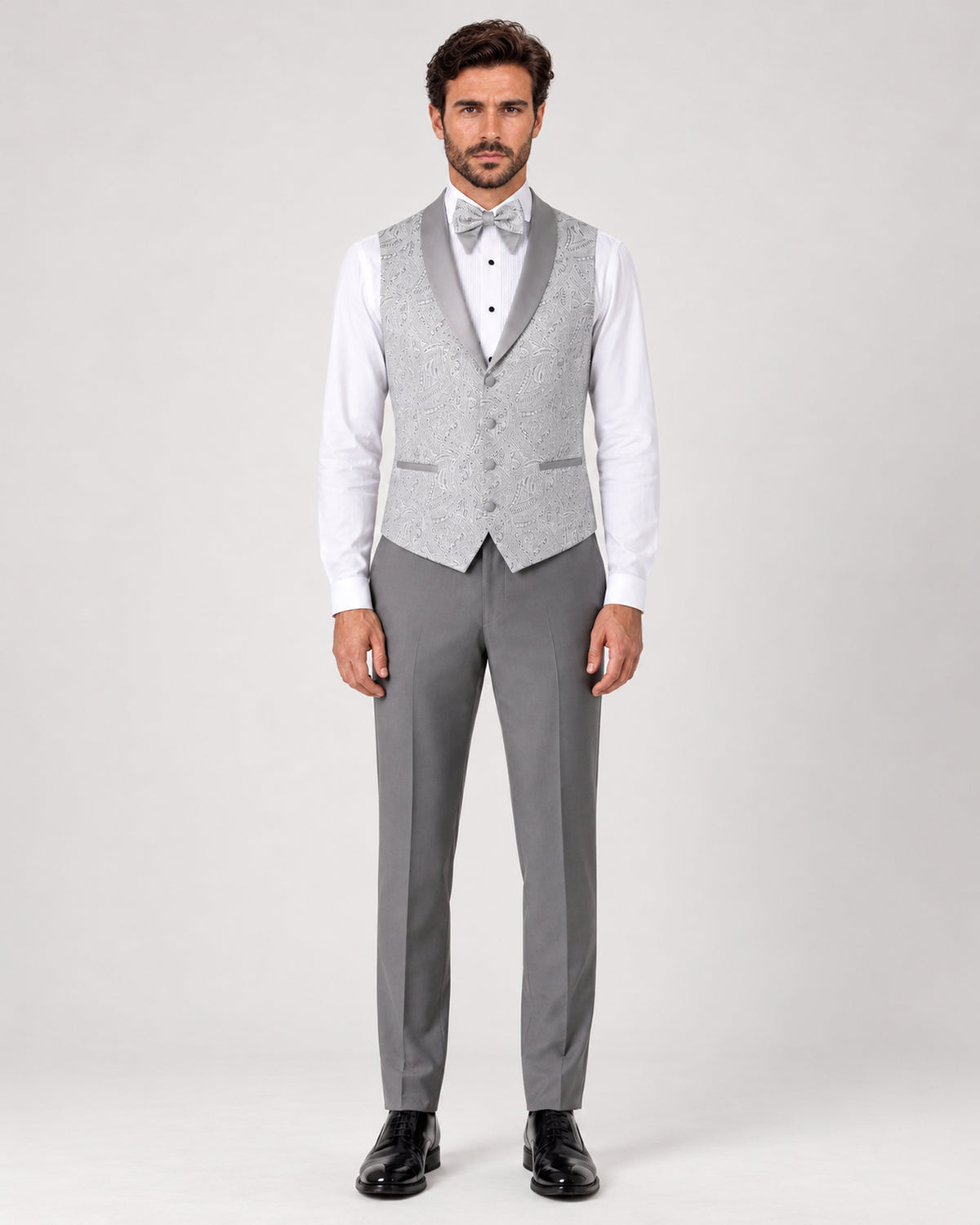 Plasencia – grauer gemusterter Slim-Fit-Smoking