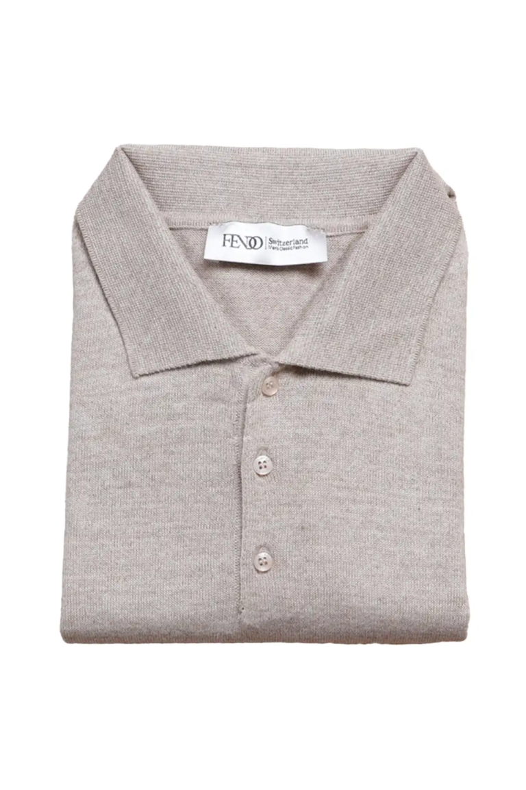 Polo-Pullover aus Knochen wolle
