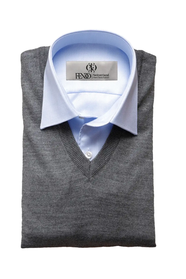 Pullover mit V-Ausschnitt Grau