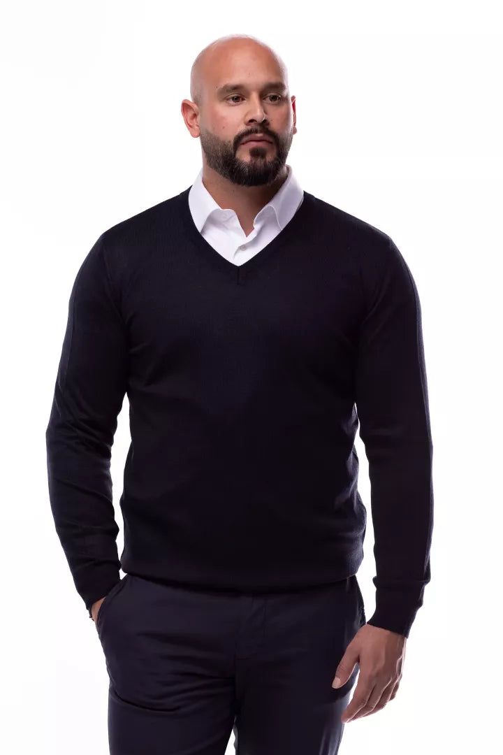 Pullover mit V-Ausschnitt Navy
