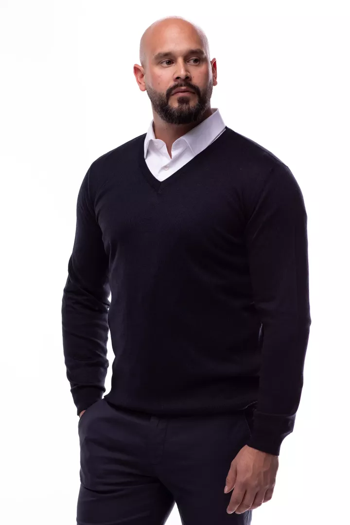 Pullover mit V-Ausschnitt Navy