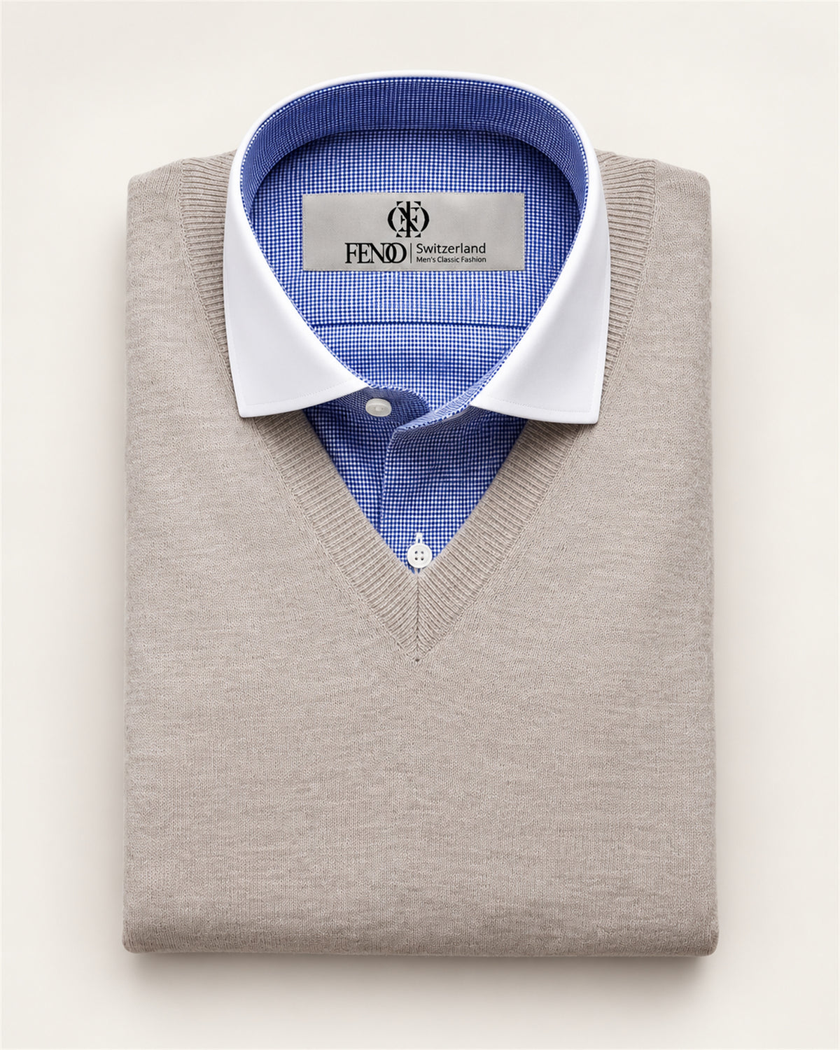 Stone V-neck sweater
