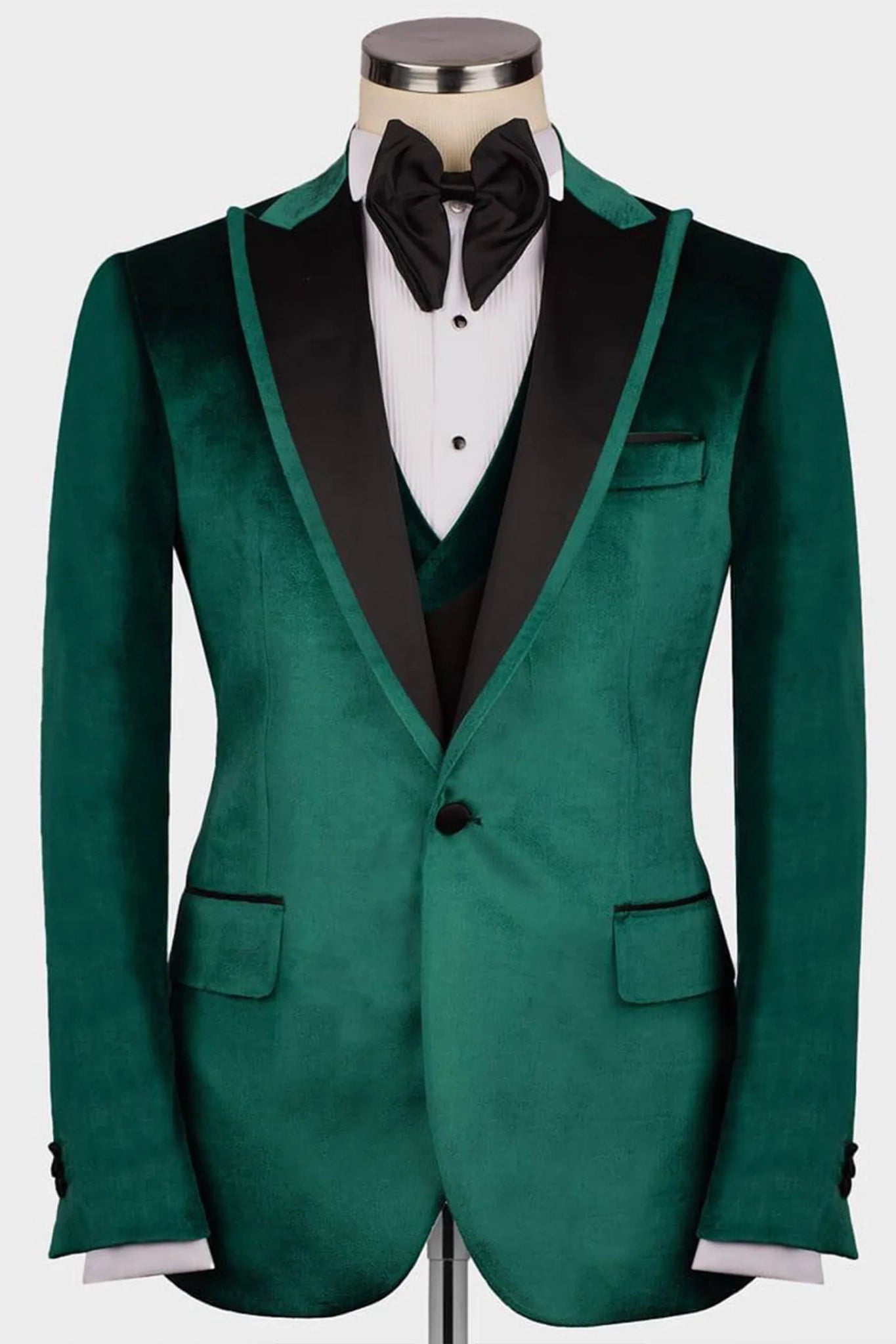 Smaragdgrüner Samt Smoking – Herren Slim Fit