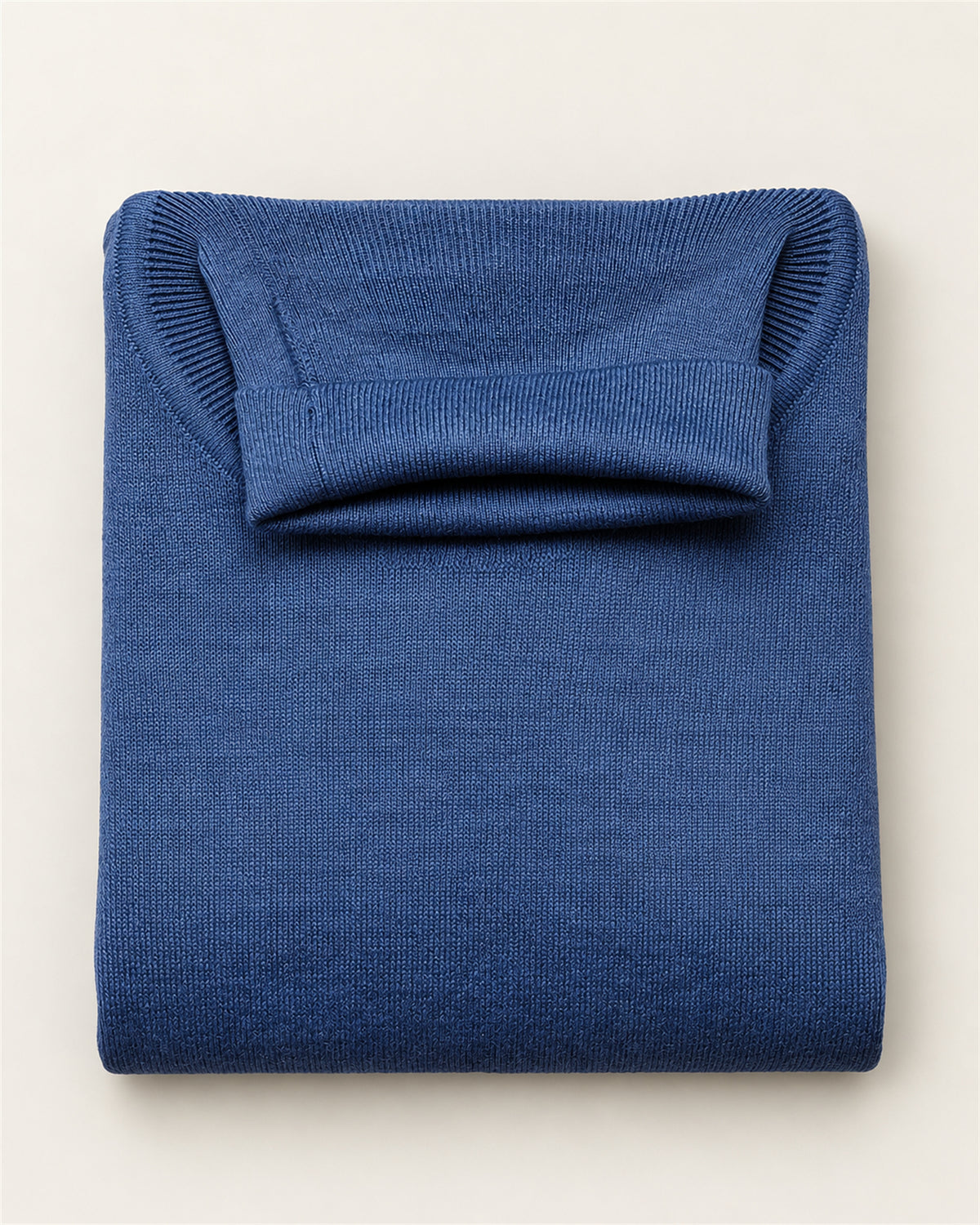 Blue turtleneck sweater