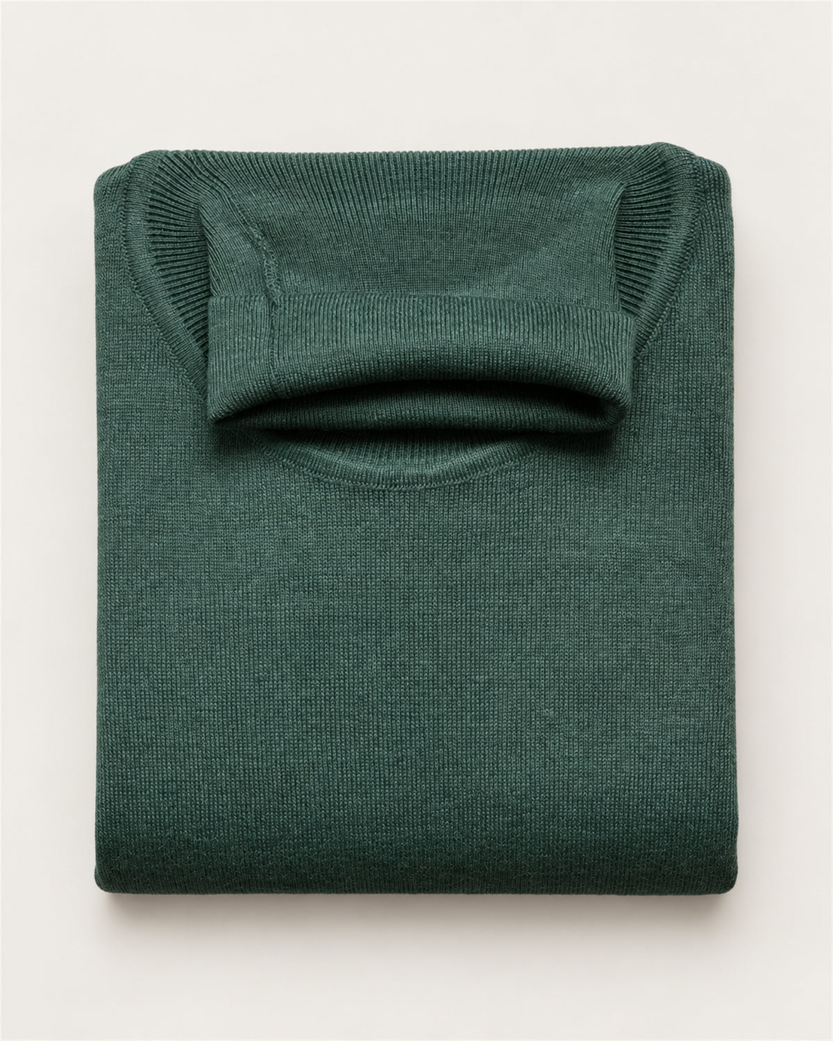 Green turtleneck sweater