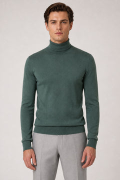 Rollkragenpullover Grün