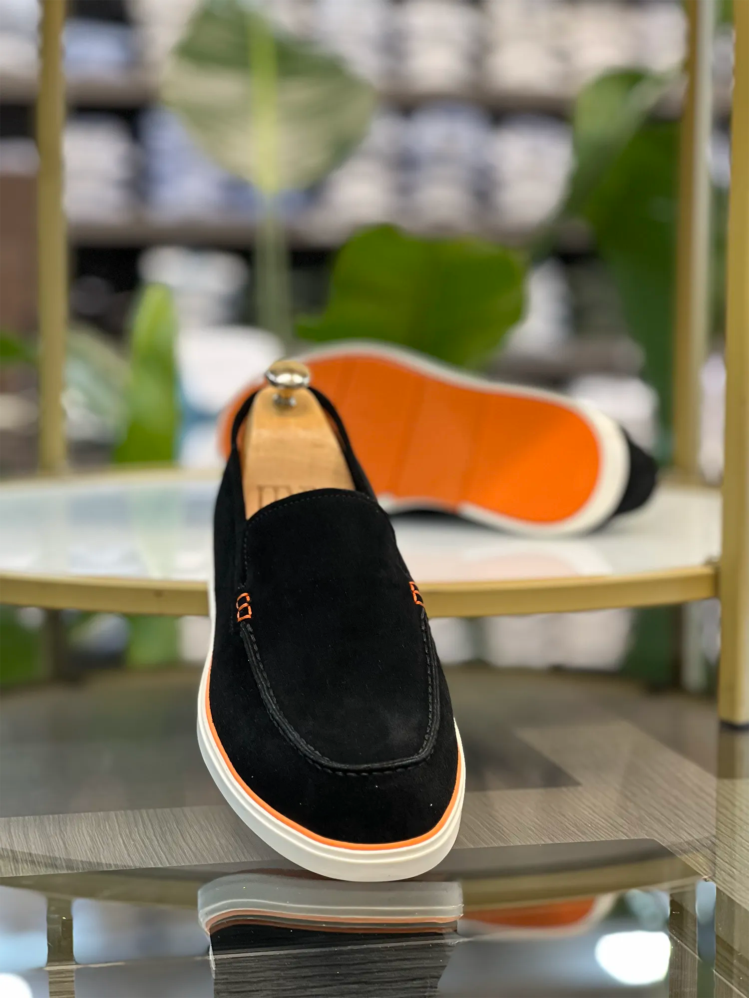 Schwarz Weich Wildleder Lafer-Schuh
