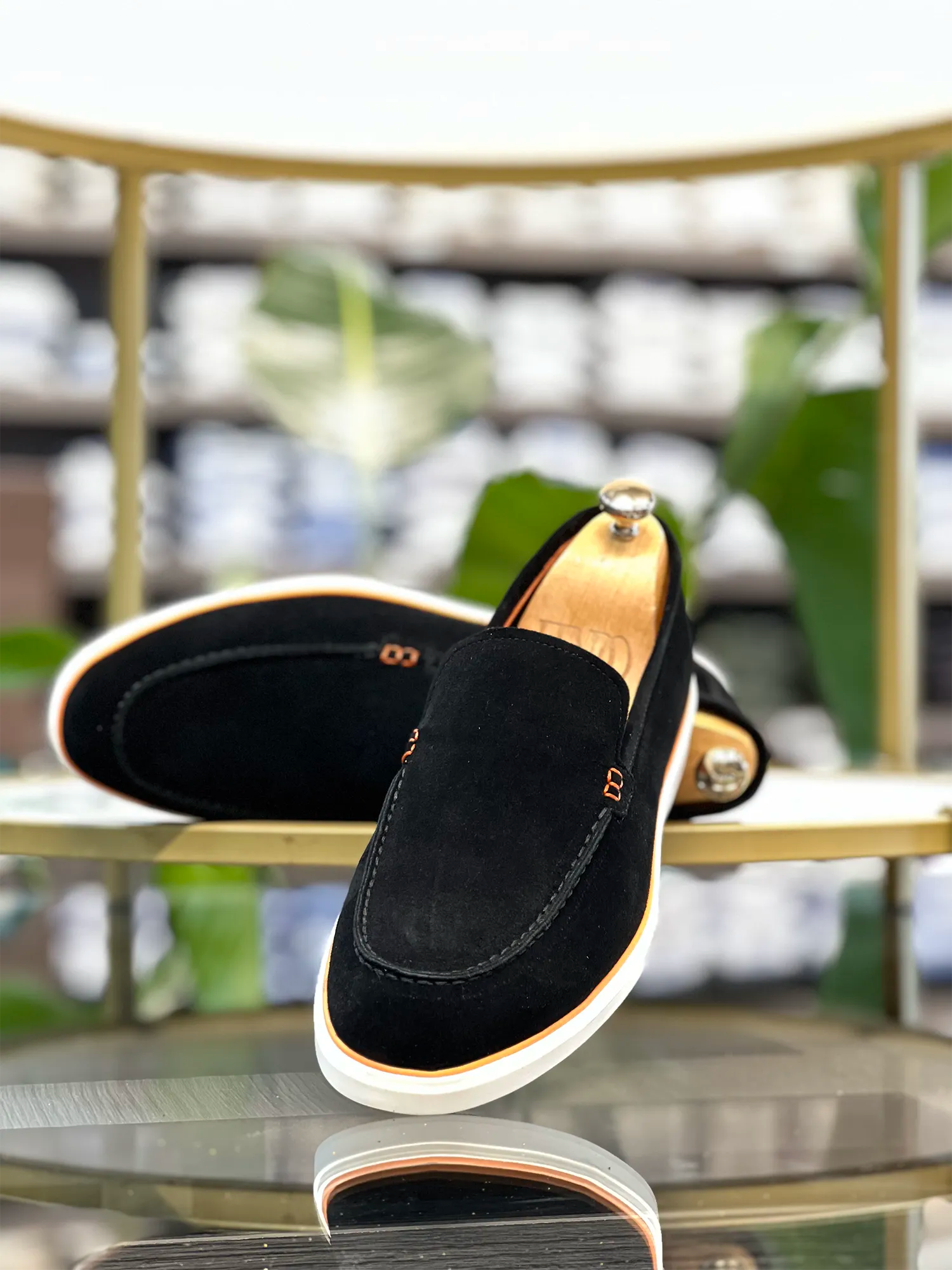 Schwarz Weich Wildleder Lafer-Schuh