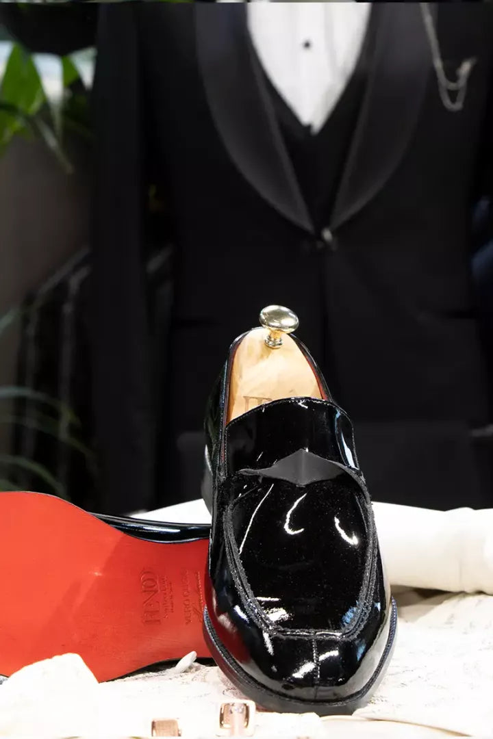 Schwarze Hochzeits schuhe