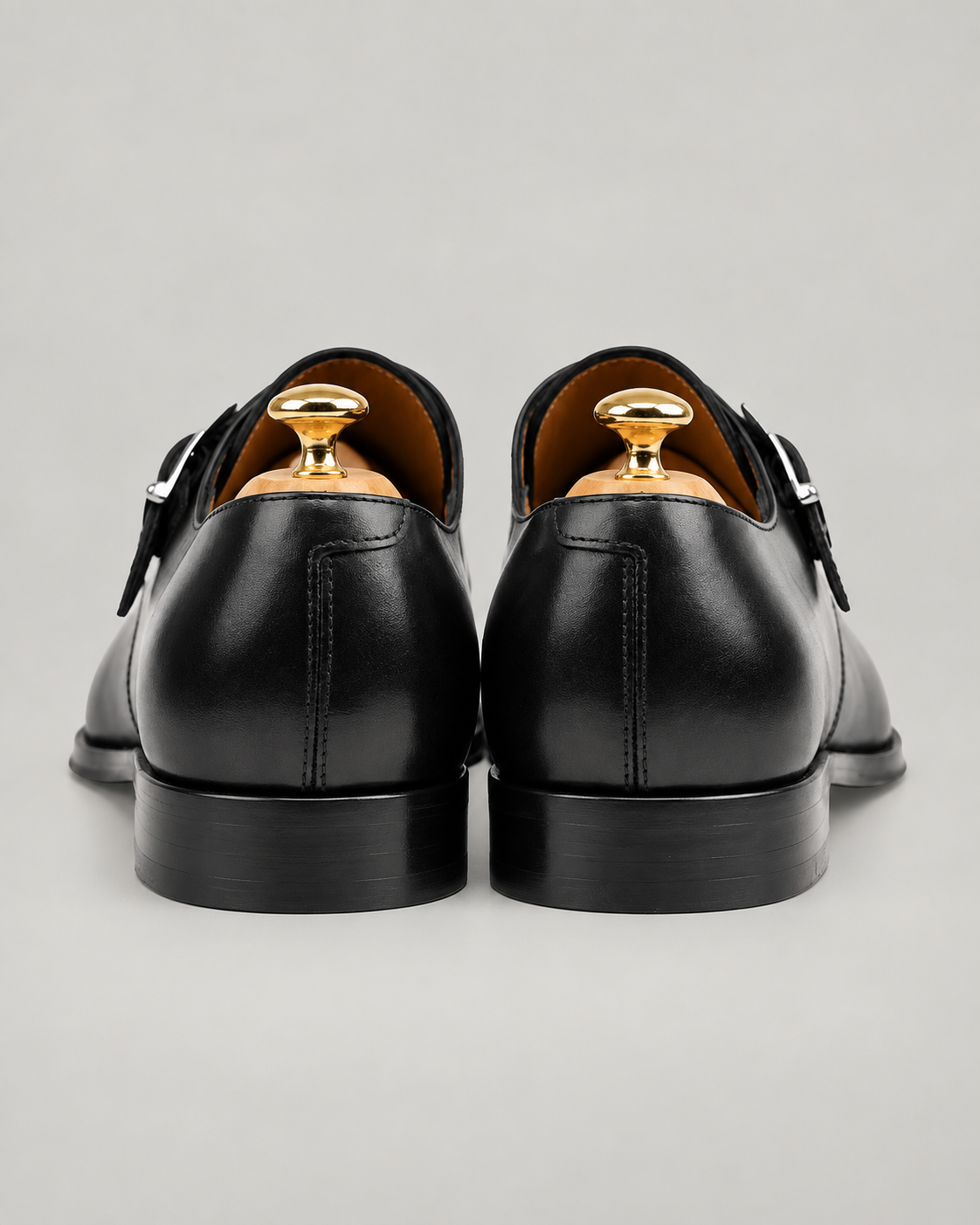 Schwarze Single-Monk-Strap-Schuhe aus Kalbsleder