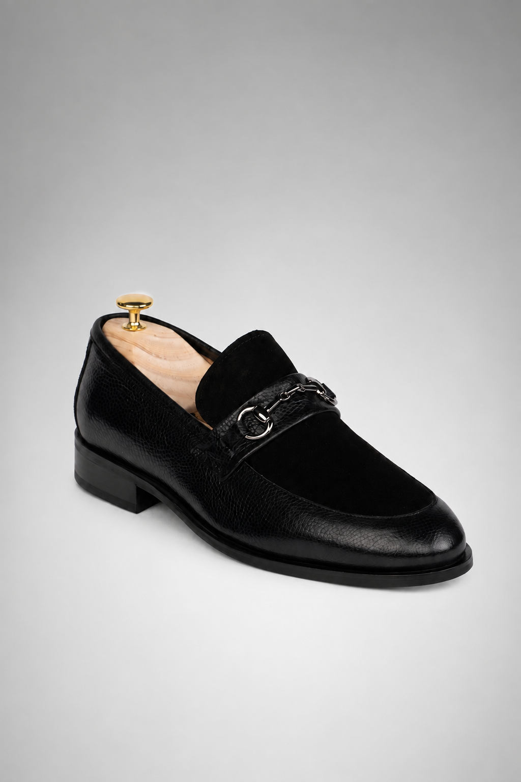 Schwarze Horsebit-Loafer Schuhe aus Kalbsleder