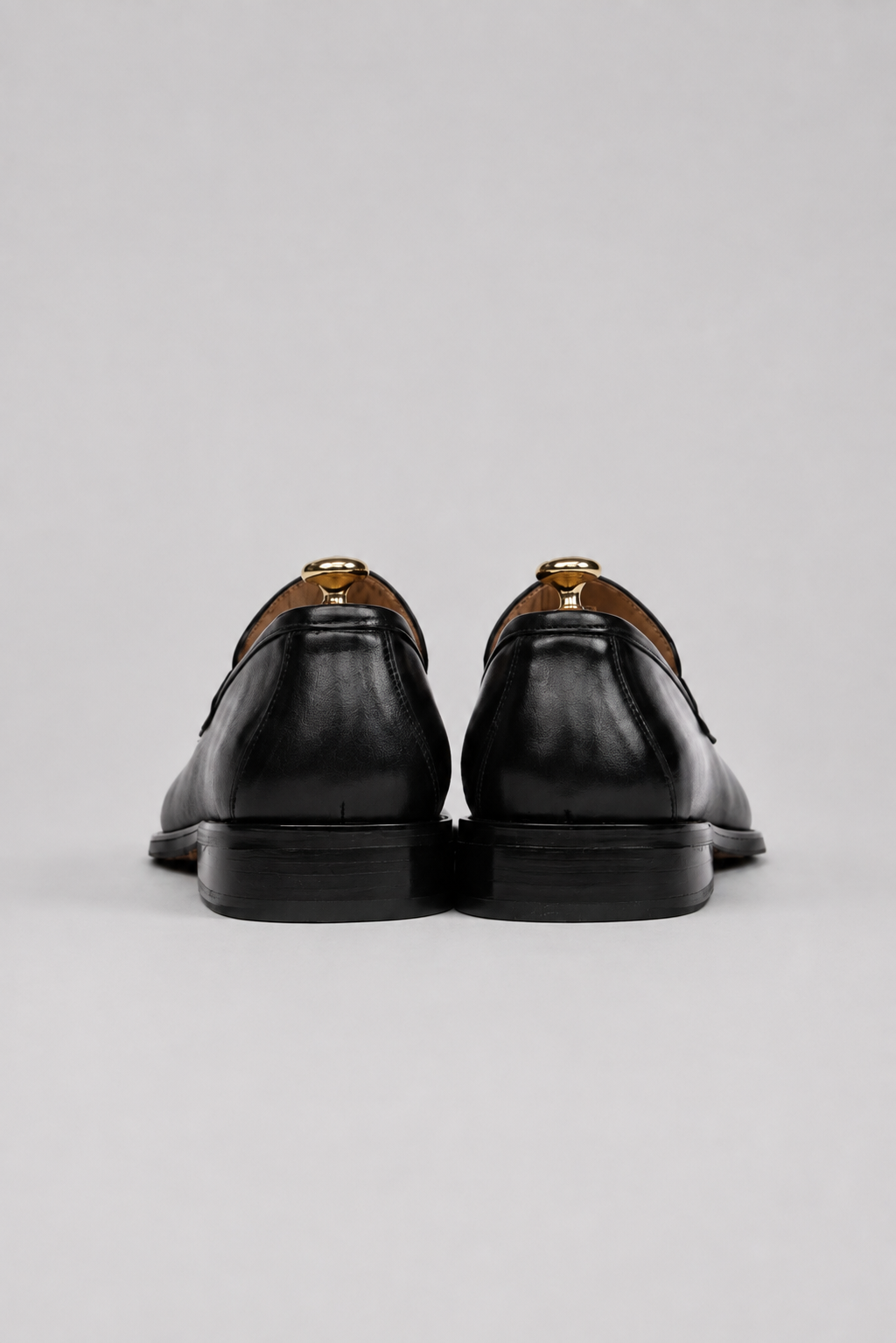 Black calfskin kiltie loafer shoes