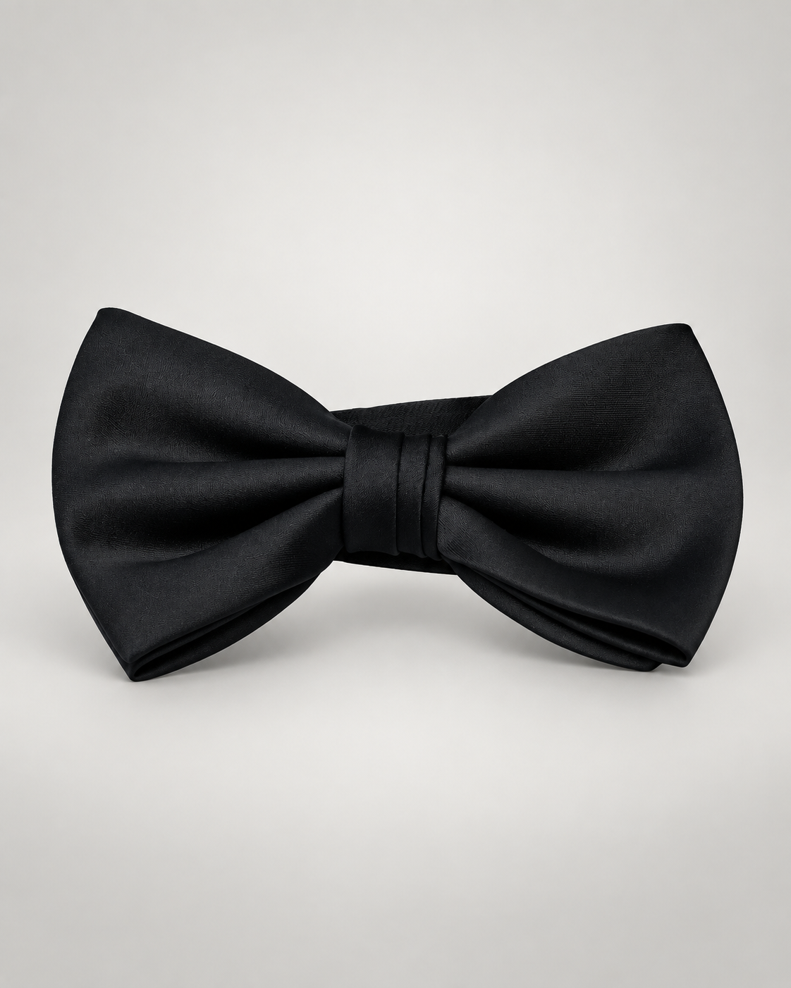 Black satin bow tie
