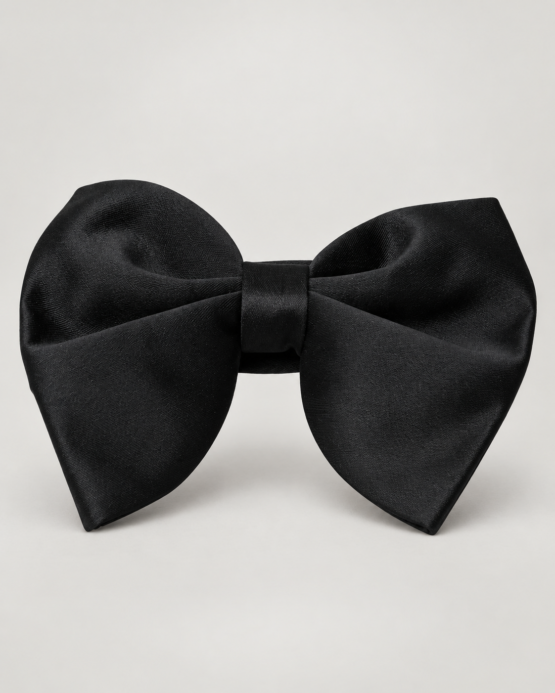 Black satin bow tie