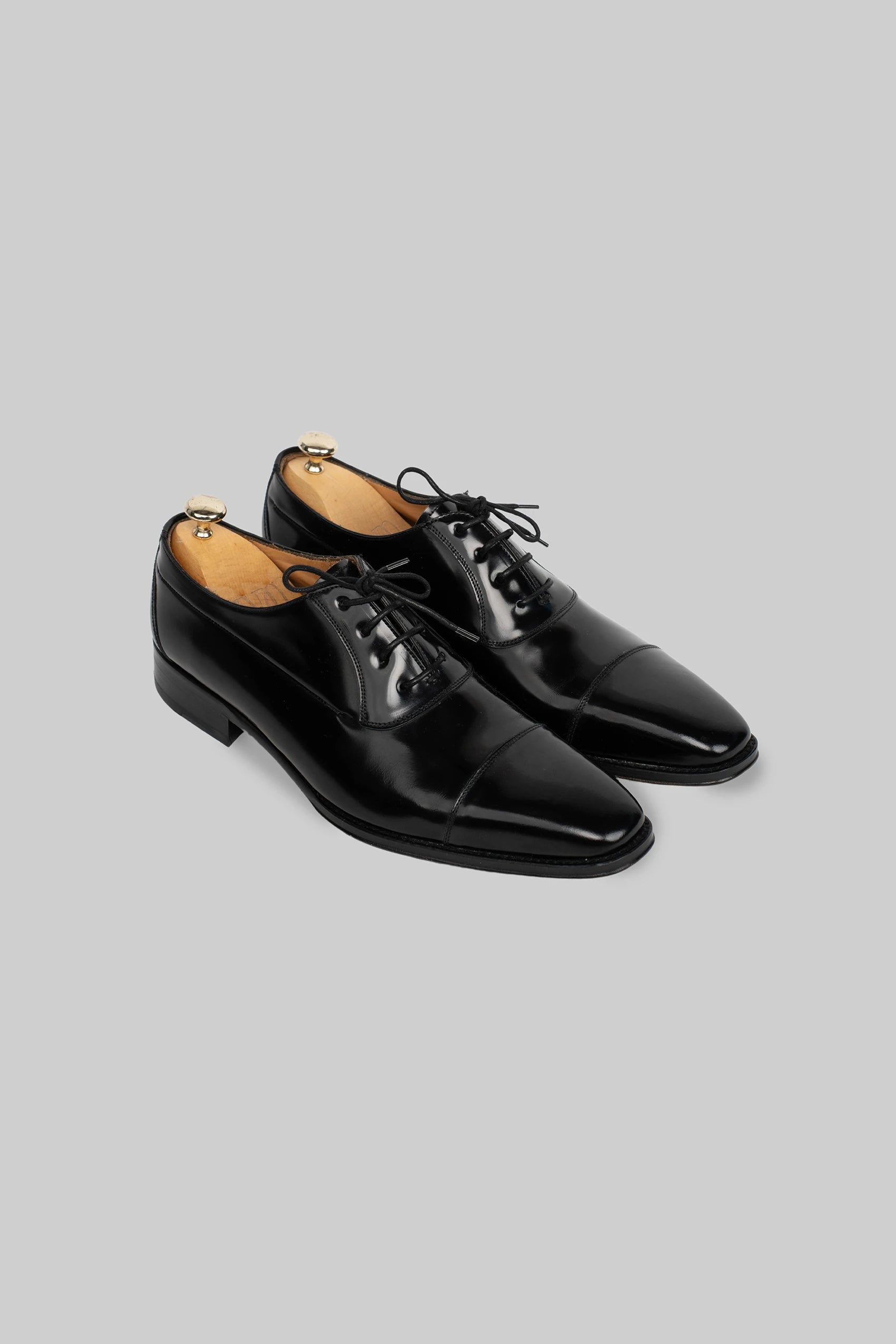Schwarzer Leder Oxford