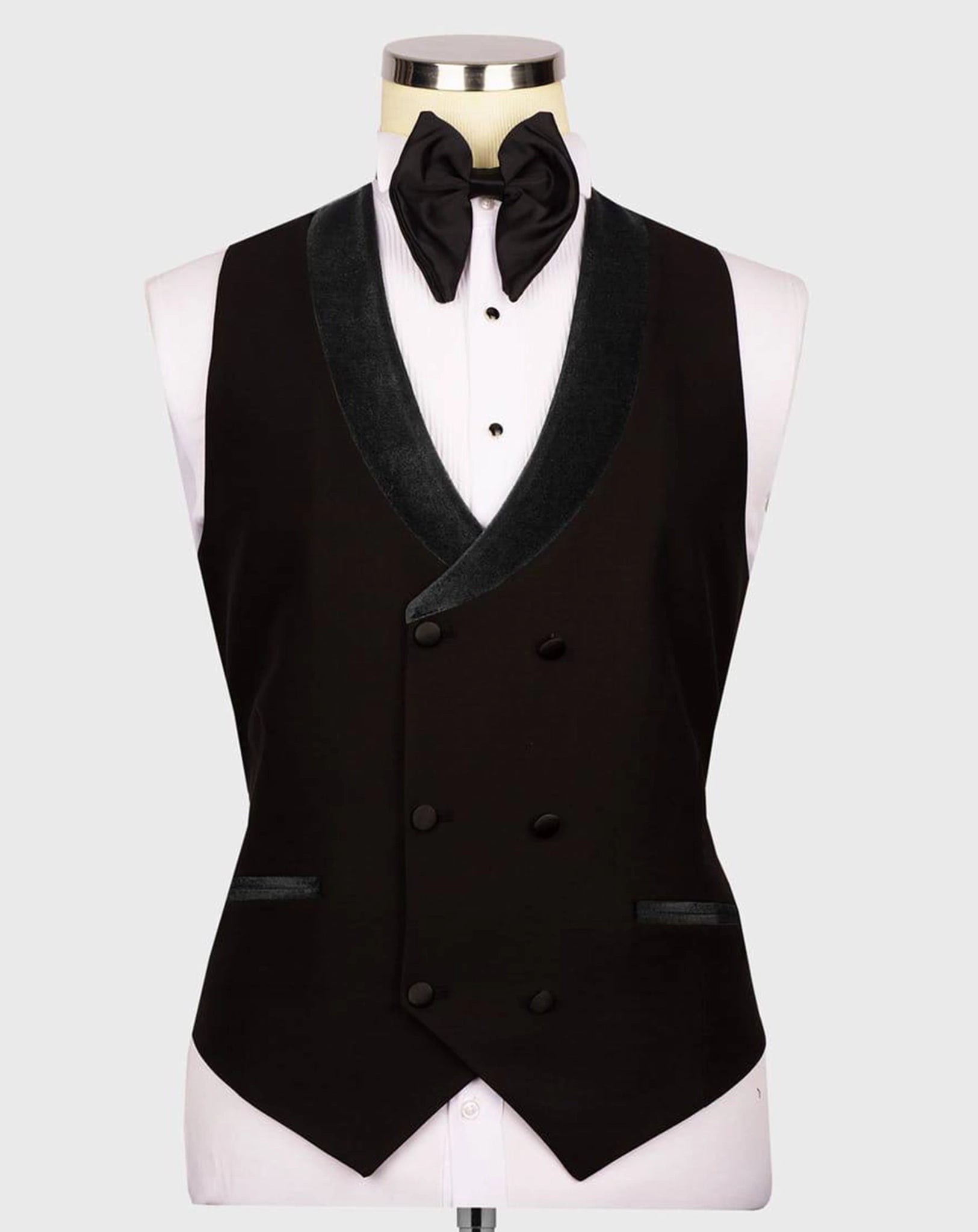 Schwarzer Samt Smoking – Herren Slim Fit