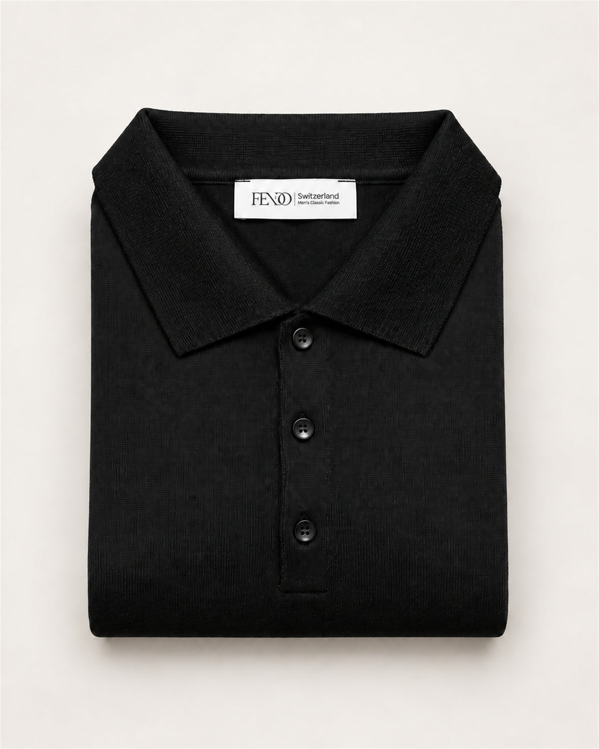 Black wool polo sweater