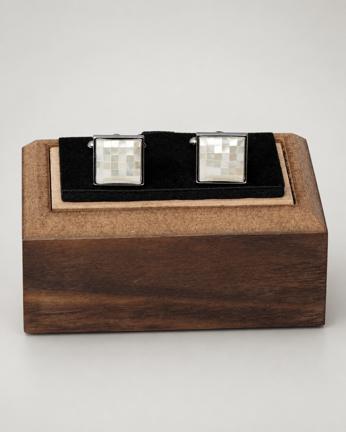 Silver cufflinks made of Italian metal, square design