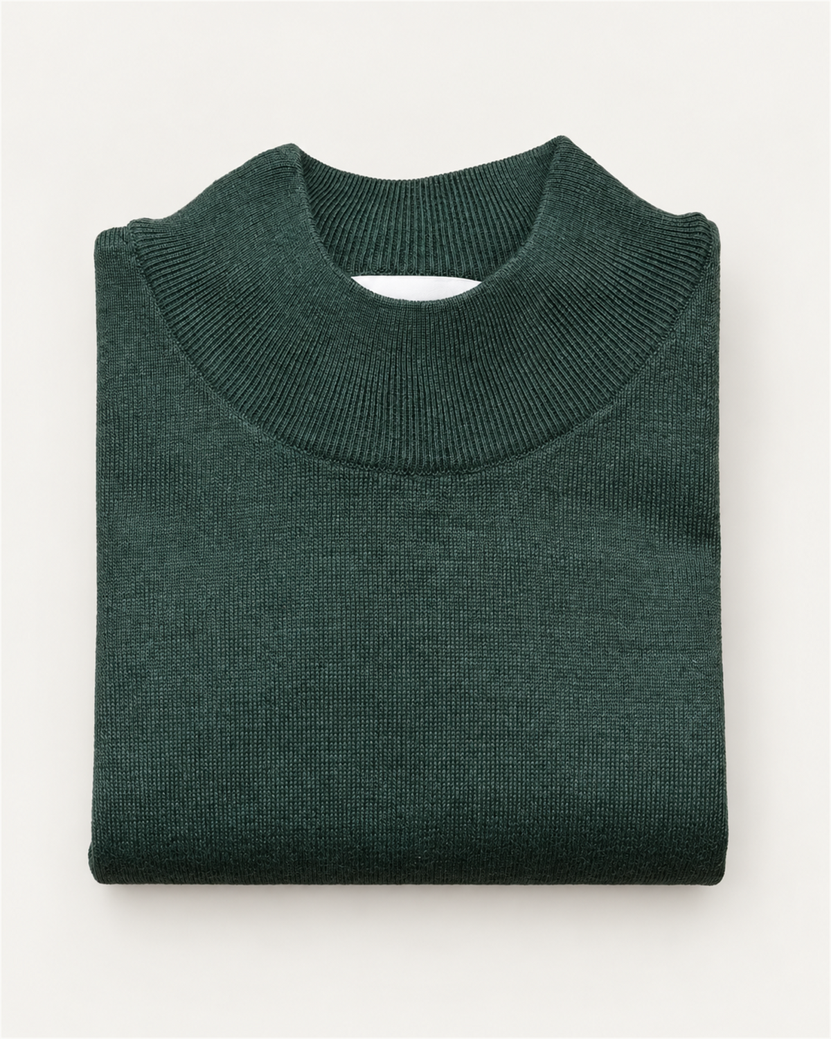 Green stand-up collar sweater