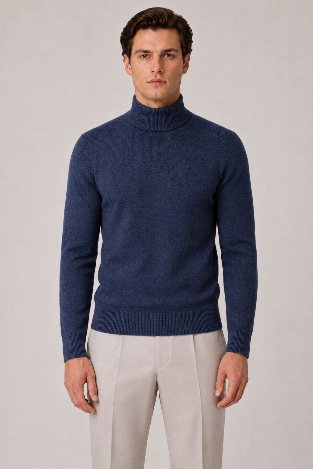 Stehkragenpullover Blau