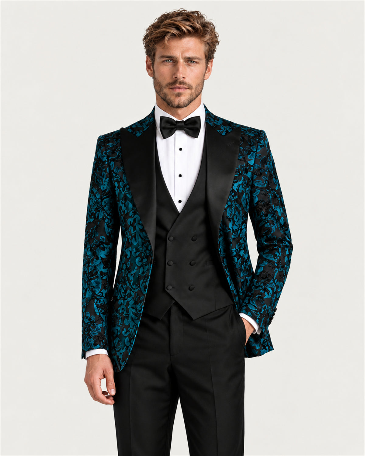 Teruel turquoise tuxedo suit