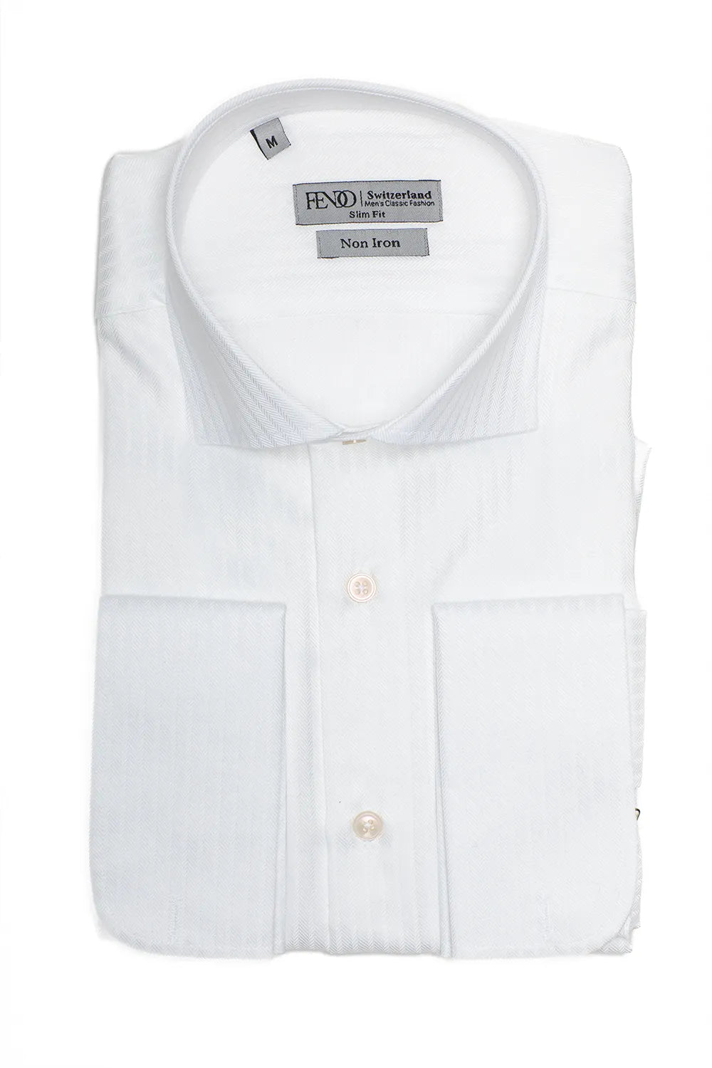 Weiß gestreiftes Slim Fit Baumwollhemd